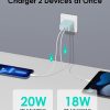 [4 Pack] USB C Charger Block Fast Charging Multiport Adpater [PD 20W USB-C & QC 3.0 USB-A Port] for i Phone 16/15/14/13/12/11/X/8, i Pad, Sam Sung, Google, Galaxy & More