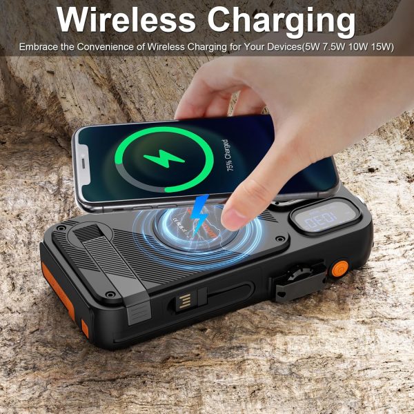 6dbbb42414f245f3977742255460411a.jpg Emergency Radio&22000mAh Solar Power Bank, FM NOAA Weather Radio, Portable Hand Crank Bluetooth Radio, 20W Fast Charge Wireless Phone Charger, SOS Flashlight for Emergency/Home
