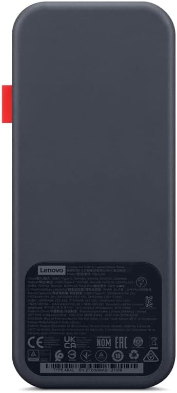USB-C Laptop Power Bank (20000 mAh) - 65W - USB-C and USB-A Ports - Fast Charging Portable Power Station with Integrated Cable - Model PBLG2W - Storm Grey