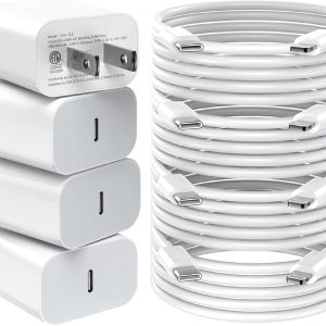 iPhone Charger Fast Charging,20W PD USB C Wall Charger 4 Pack with 6FT Fast Charging Cable - Fast Charger for iPhone 14/14 Pro Max/13/13 Pro/12/12 Pro/11/11 Pro/XS, iPad