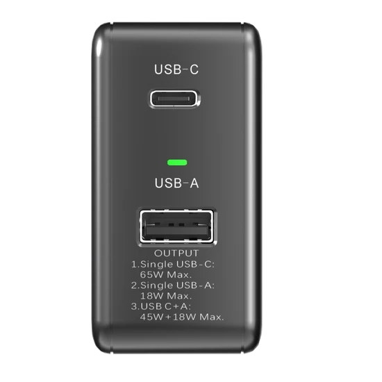 65 watt fast charger 65w us plug gallium nitride charger type c gan usb-c type-c 65watt pd wall charger slim with ETL FCC mark