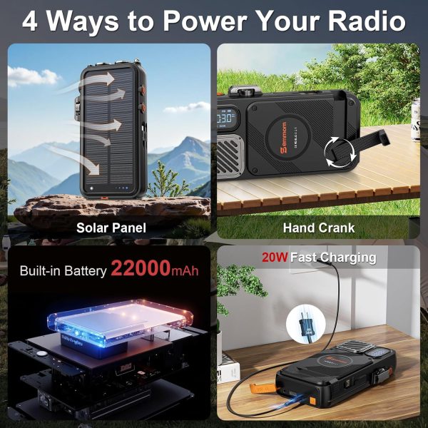 e1e1e2f8d1e447748b72d1e282a3ea89.jpg Emergency Radio&22000mAh Solar Power Bank, FM NOAA Weather Radio, Portable Hand Crank Bluetooth Radio, 20W Fast Charge Wireless Phone Charger, SOS Flashlight for Emergency/Home