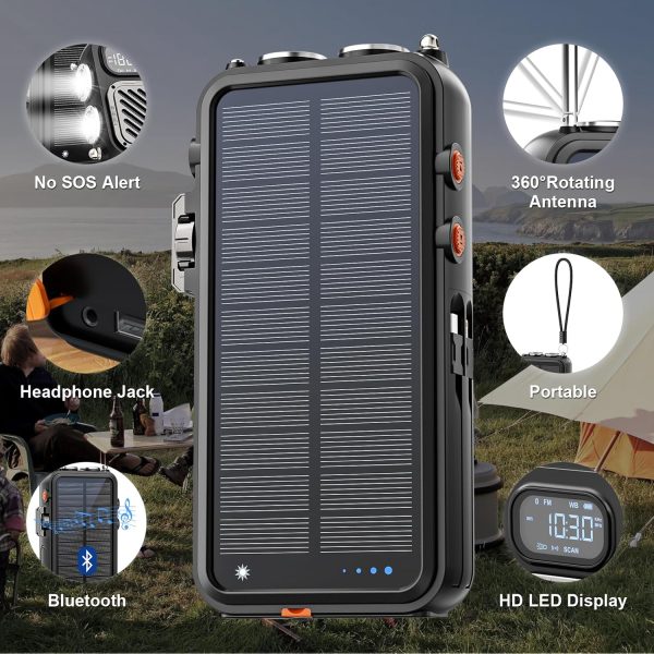 e4cb94459b8644dc920bfb1e0f622ec7.jpg Emergency Radio&22000mAh Solar Power Bank, FM NOAA Weather Radio, Portable Hand Crank Bluetooth Radio, 20W Fast Charge Wireless Phone Charger, SOS Flashlight for Emergency/Home