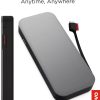 USB-C Laptop Power Bank (20000 mAh) - 65W - USB-C and USB-A Ports - Fast Charging Portable Power Station with Integrated Cable - Model PBLG2W - Storm Grey